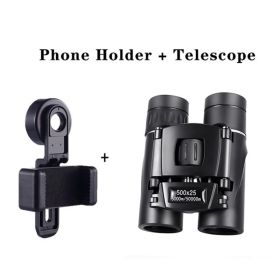 500X25 / 300X25 Professional Folding Small Compact Lightweight Binoculars; Long Range Zoom Telescope With Storage Bag For Hiking Hunting Travel S (Items: 500x25 Set)